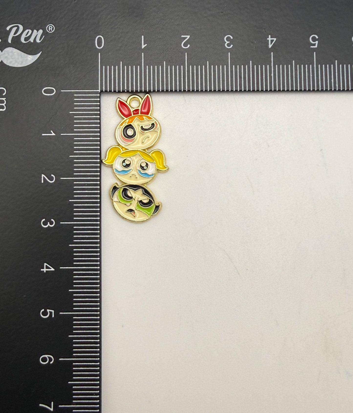 Stacked Power Puff Girl Gold Charms