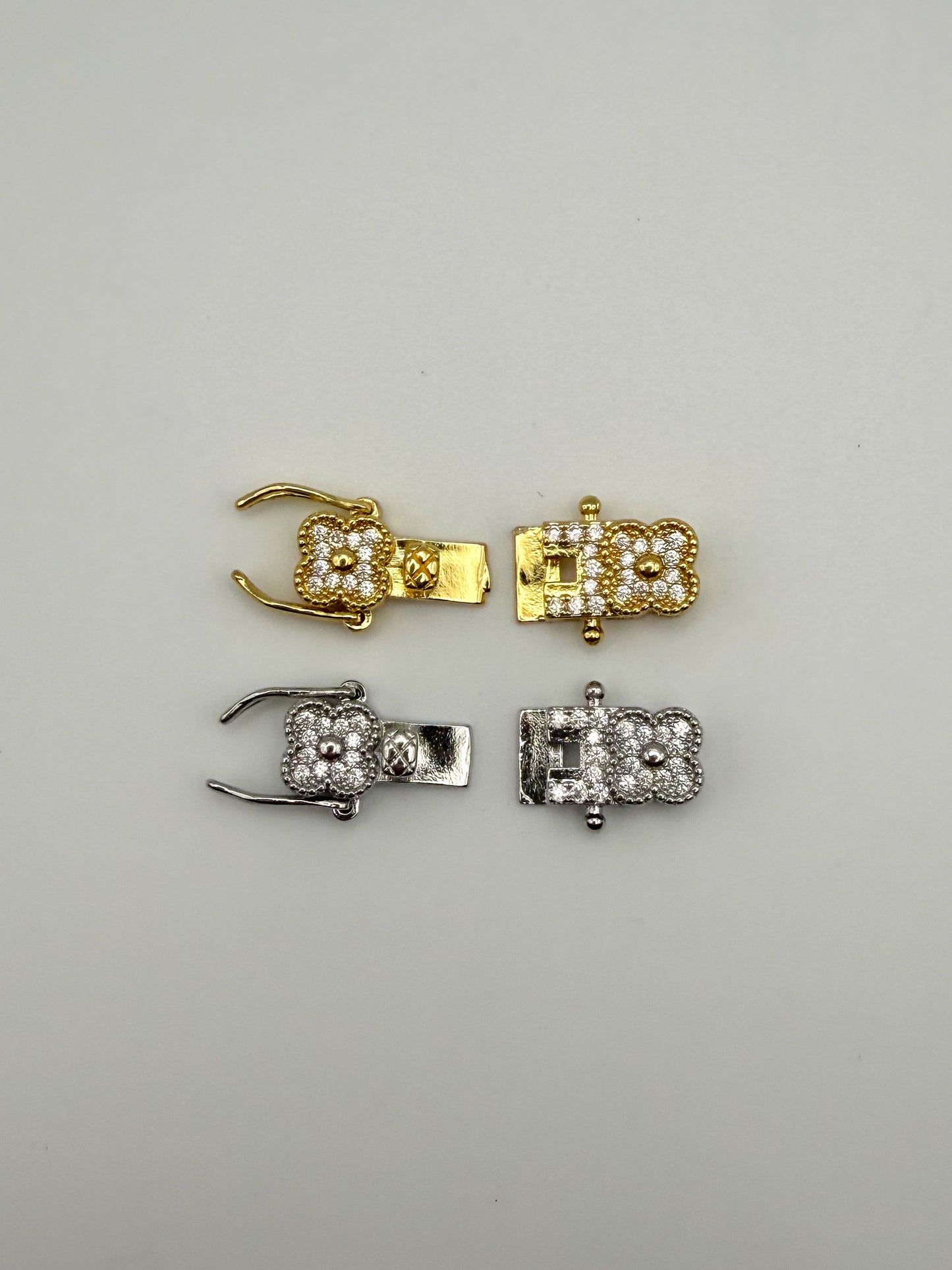 Gold & Silver Clover Closure Clasp for DIY Bracelet Jewelry Making