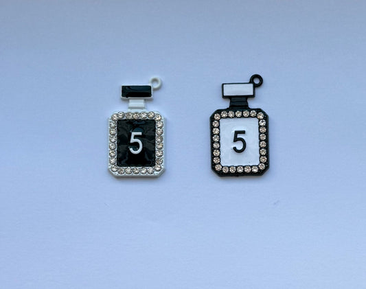 Black & White No. 5 Perfume Bottle DIY Metal Charms