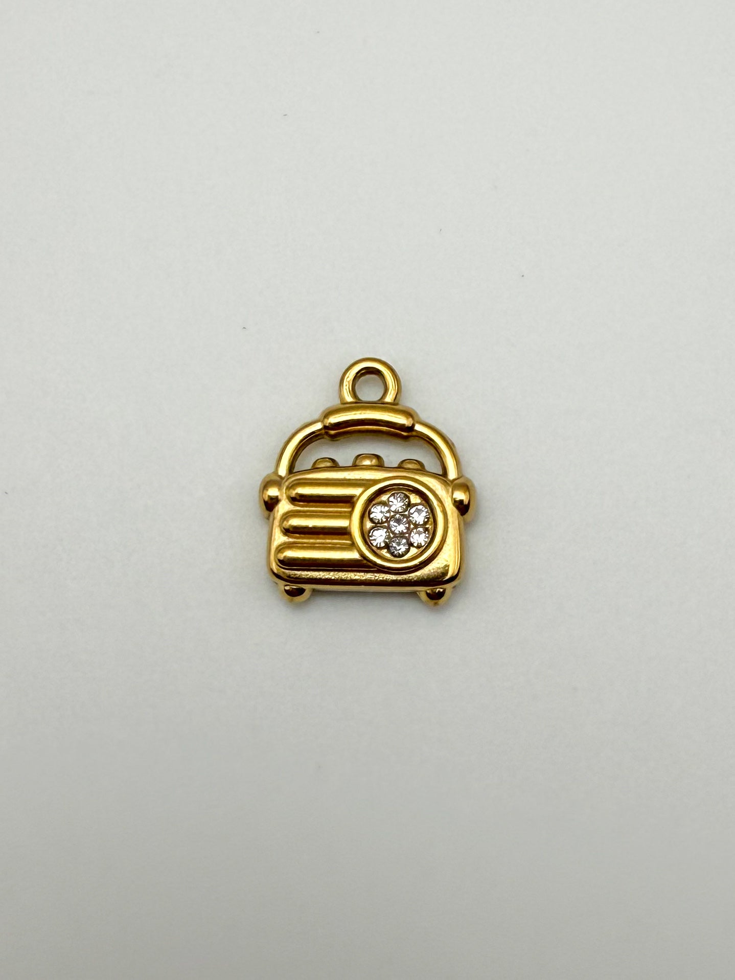 Stainless Steel Gold Household Items Radio Wine Glass & Stethoscope Charms