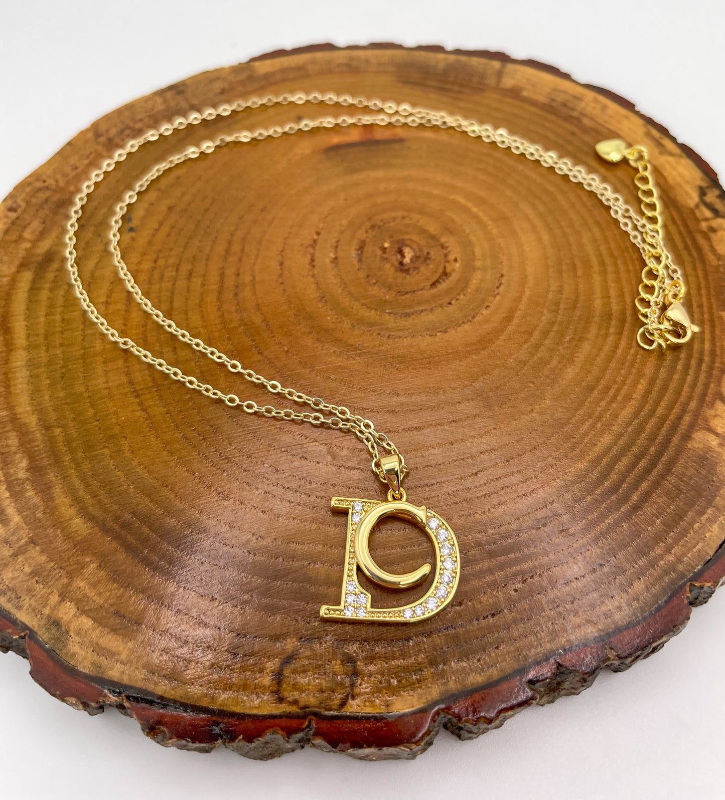 16k Gold Filled CD Brand Pendant Necklace