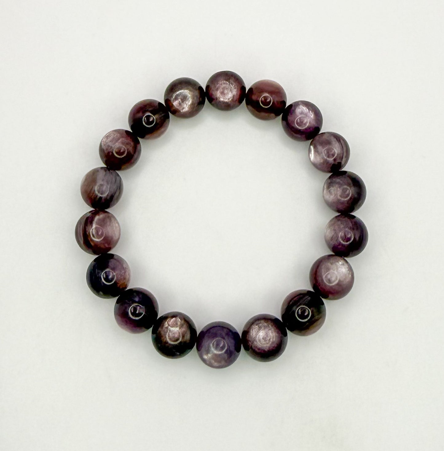 Purple Lepidolite Mica Crystal Beaded Bracelet