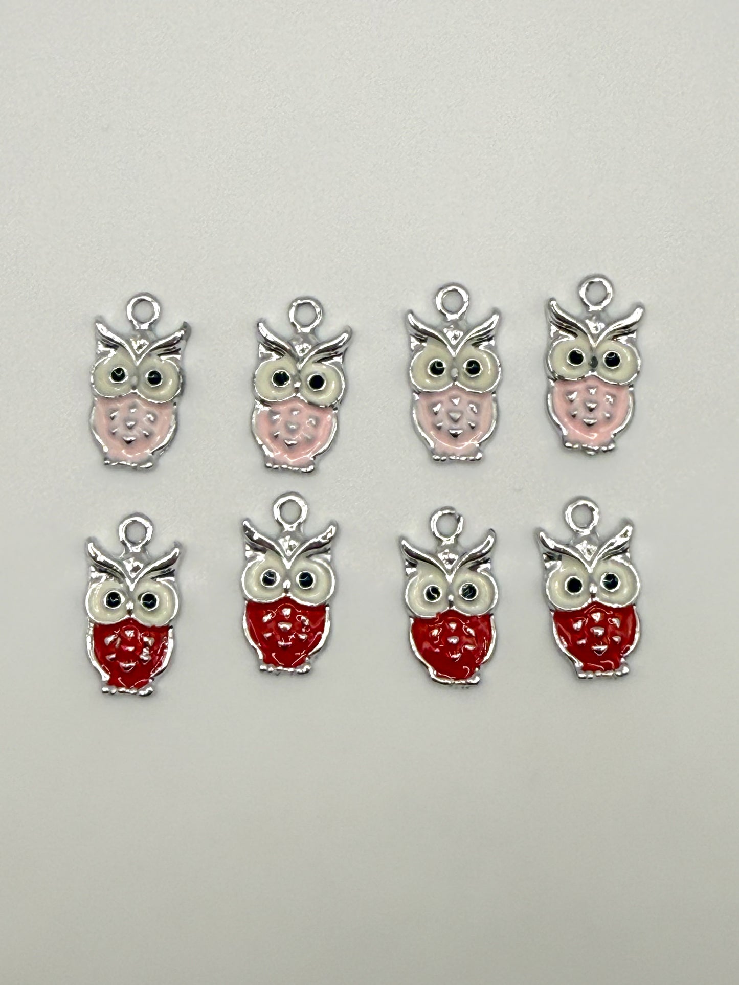 Silver Owl Metal DIY Charm set