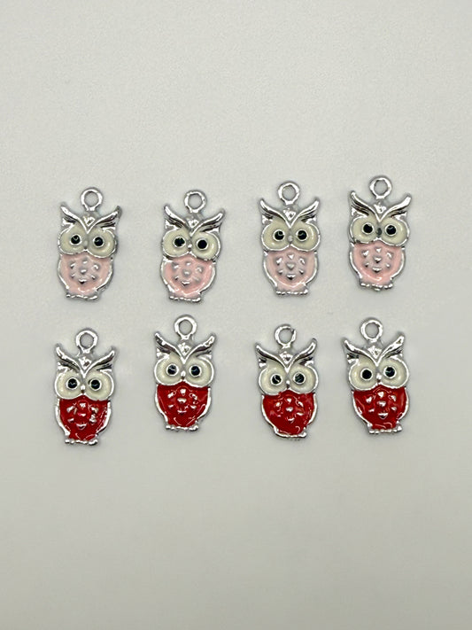 Silver Owl Metal DIY Charm set