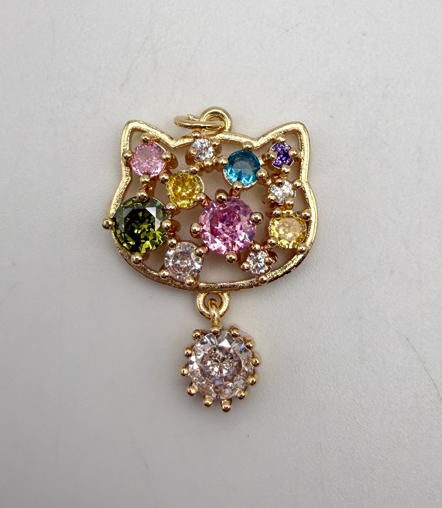 Big HK Kitty Head Pendant Charm