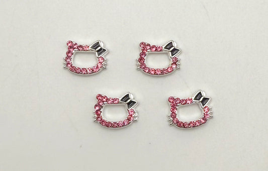 Pink Zircon HK Head DIY Metal Nail Charms