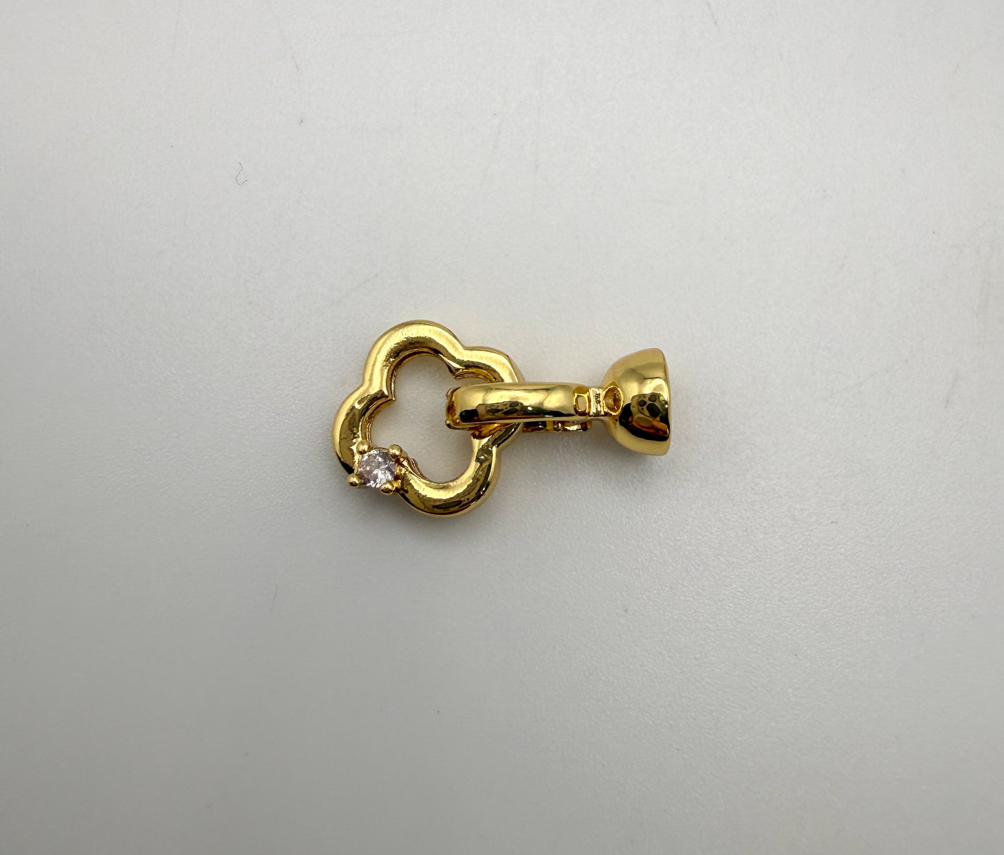 Clover Connector Clasp Gold or Silver