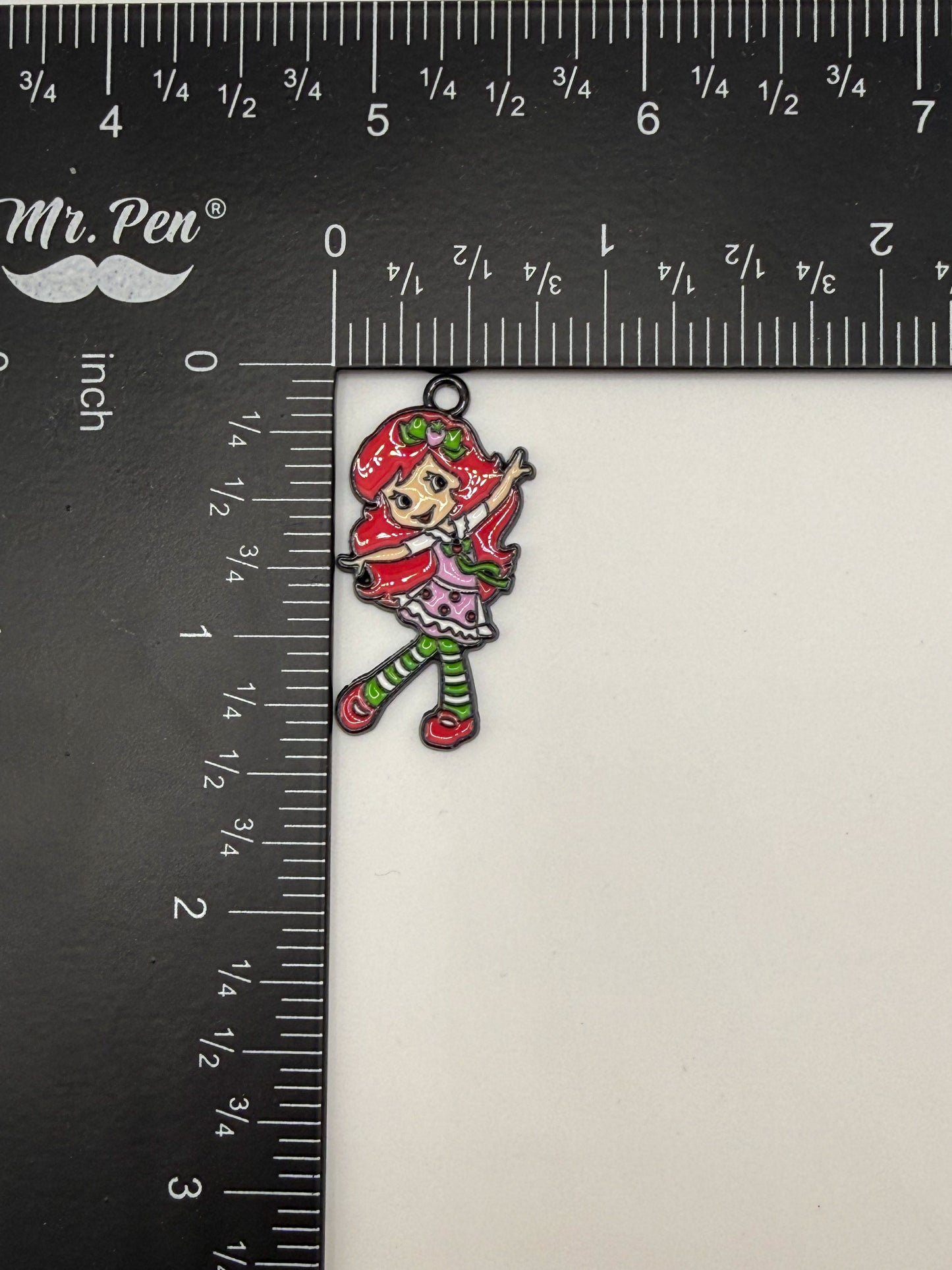 Strawberry Girl Metal Charm