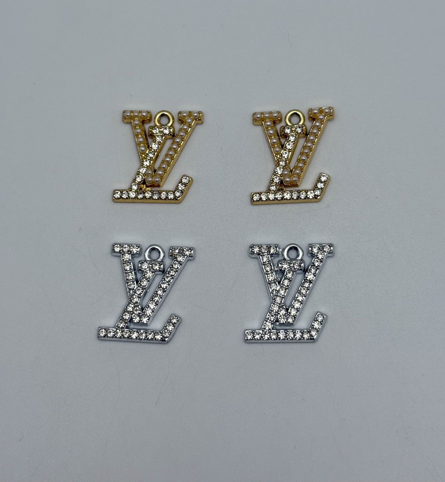 Gold & Silver LV Designer DIY Charm Pendants