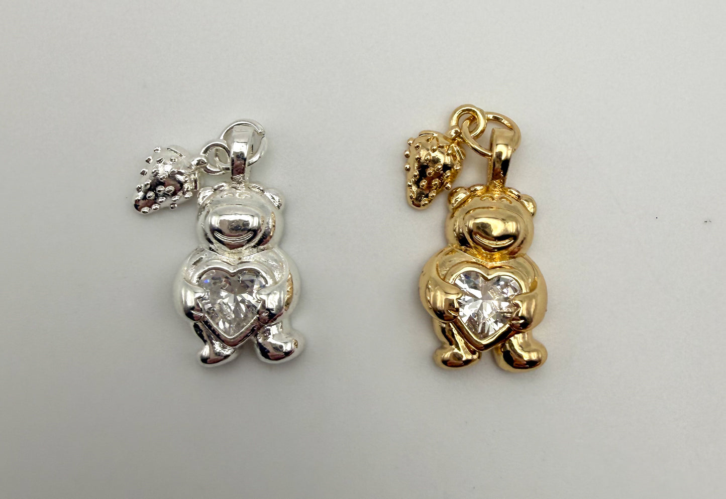 Fancy Lotso Bear with Strawberry Gold & Silver DIY Metal Charms