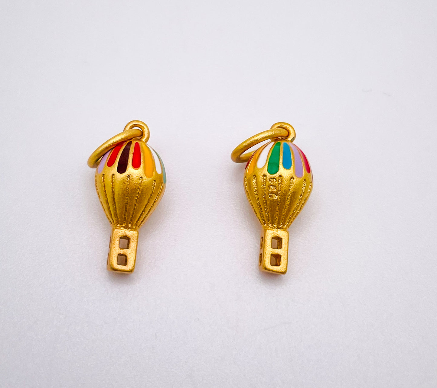 Enameled Hot Air Balloon S999 Gold Charms