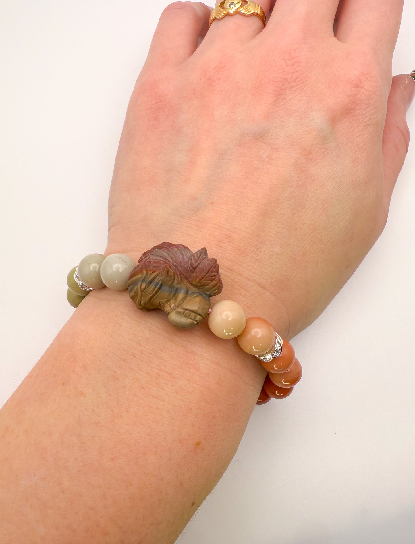 Natural Alashan Agate Sleeping Fairy Adjustable Stretch Bracelets- 3 Different Styles