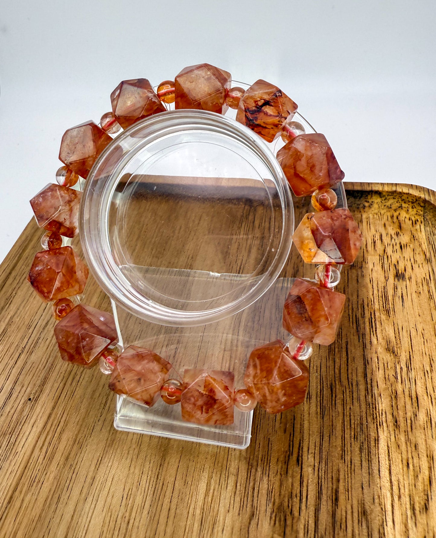 High Quality Fire Quartz Freeform Crystal Beaded Bracelet