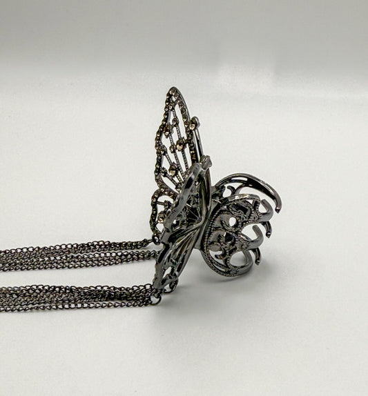 Small Black Butterfly Metal Hair Clip