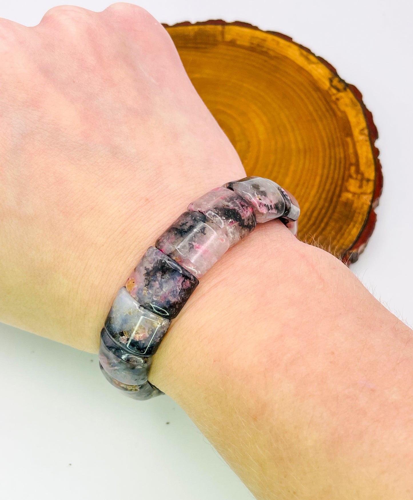 Natural Rhodonite Bangle Bracelet