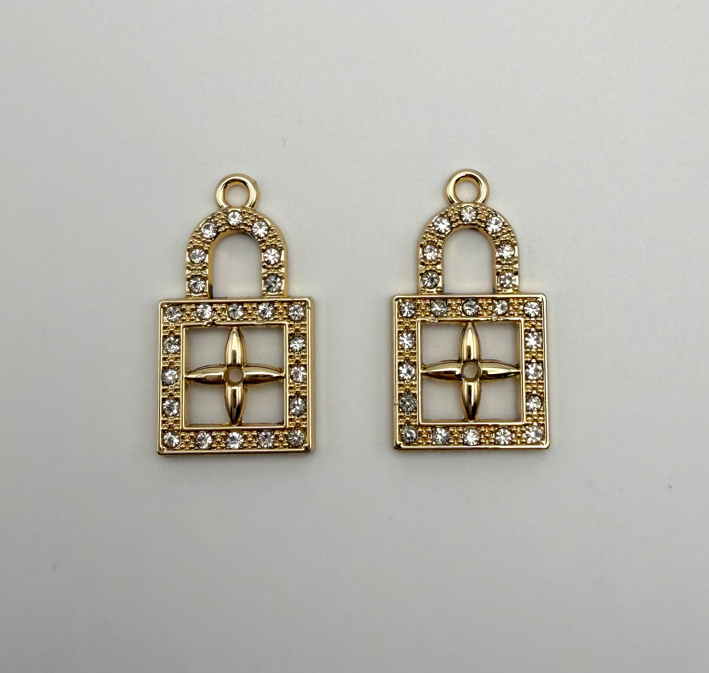 Golden LV inspired Clover Lock Metal DIY Charm