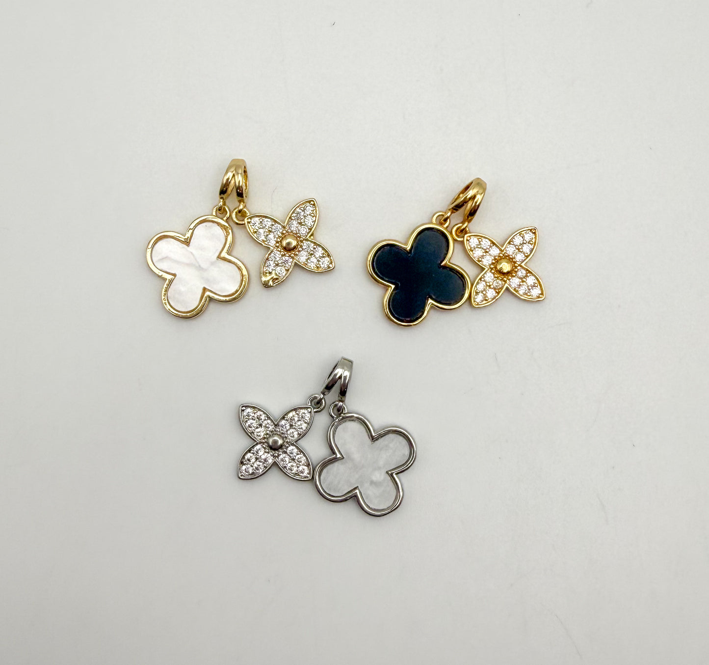 LV Clover Natural Shell Dangling Pendants