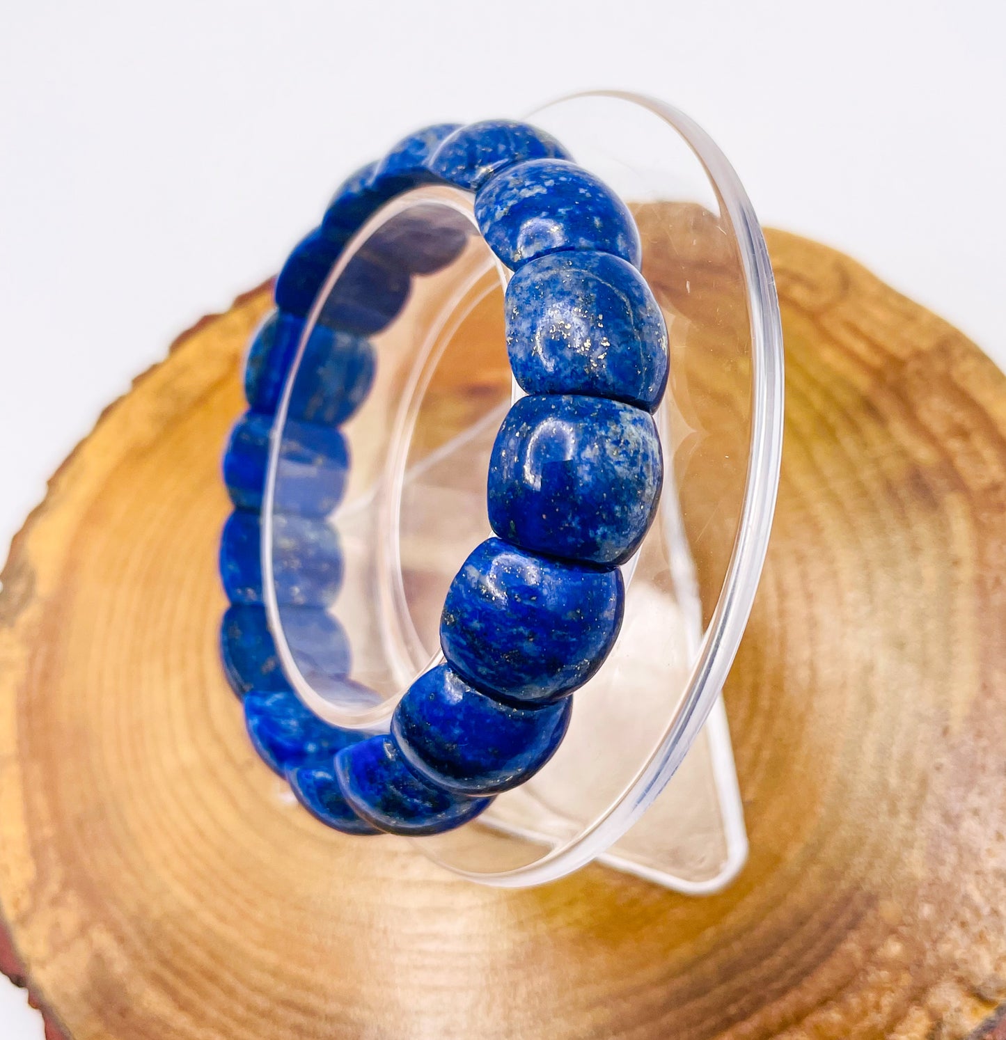 Natural Lapis Lazuli Crystal Bangle Bracelets