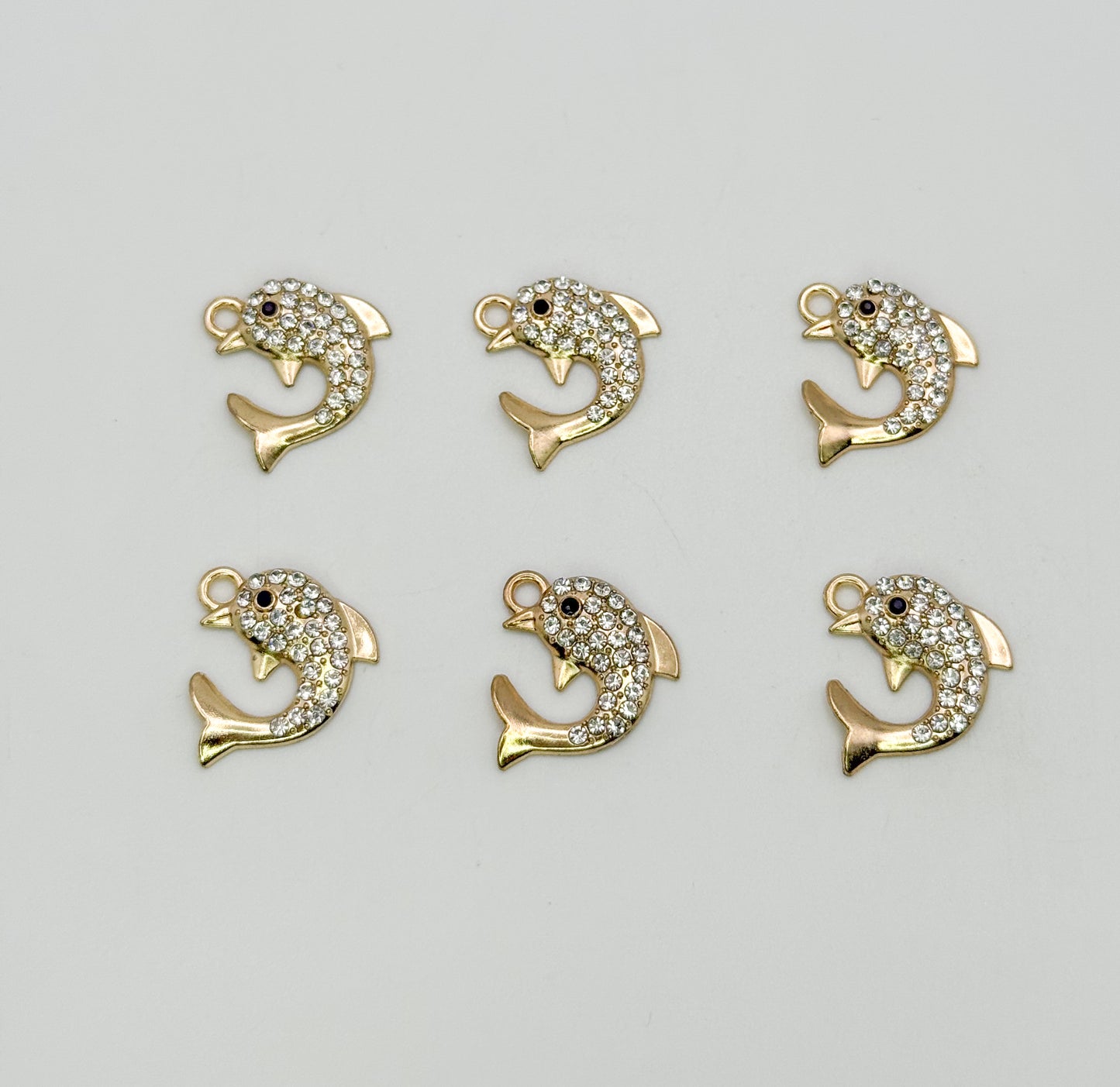 Gold Sparkly Dolphin DIY Charms