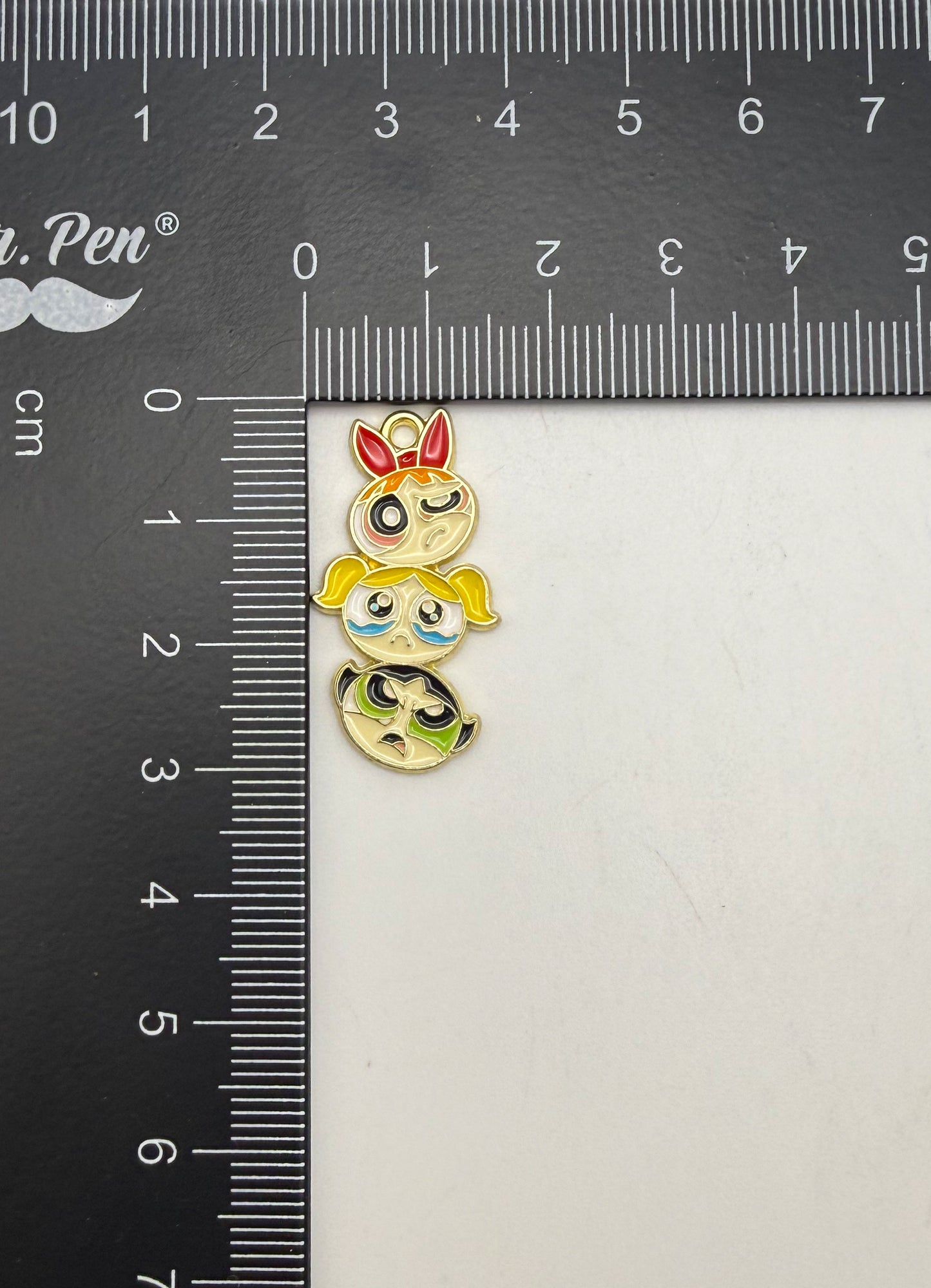 Stacked Power Puff Girl Gold Charms