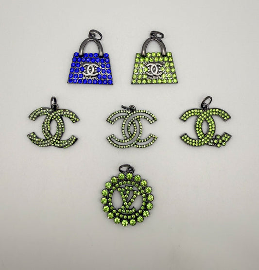 High Quality Designer Bling Black Metal Charm Pendants