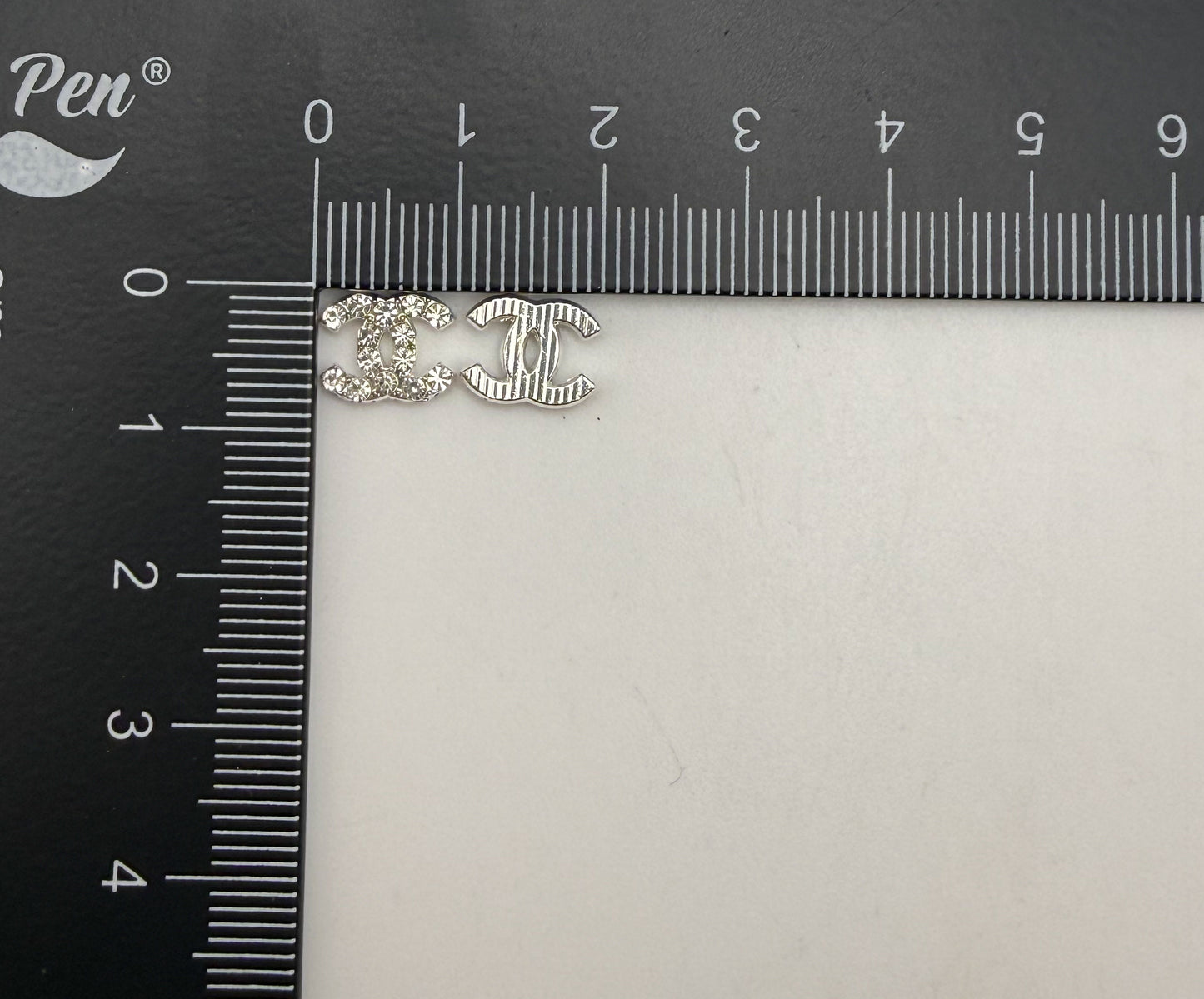 Mini Bling Silver & Gold Flat Back LV & CC Designer DIY Nail Charms