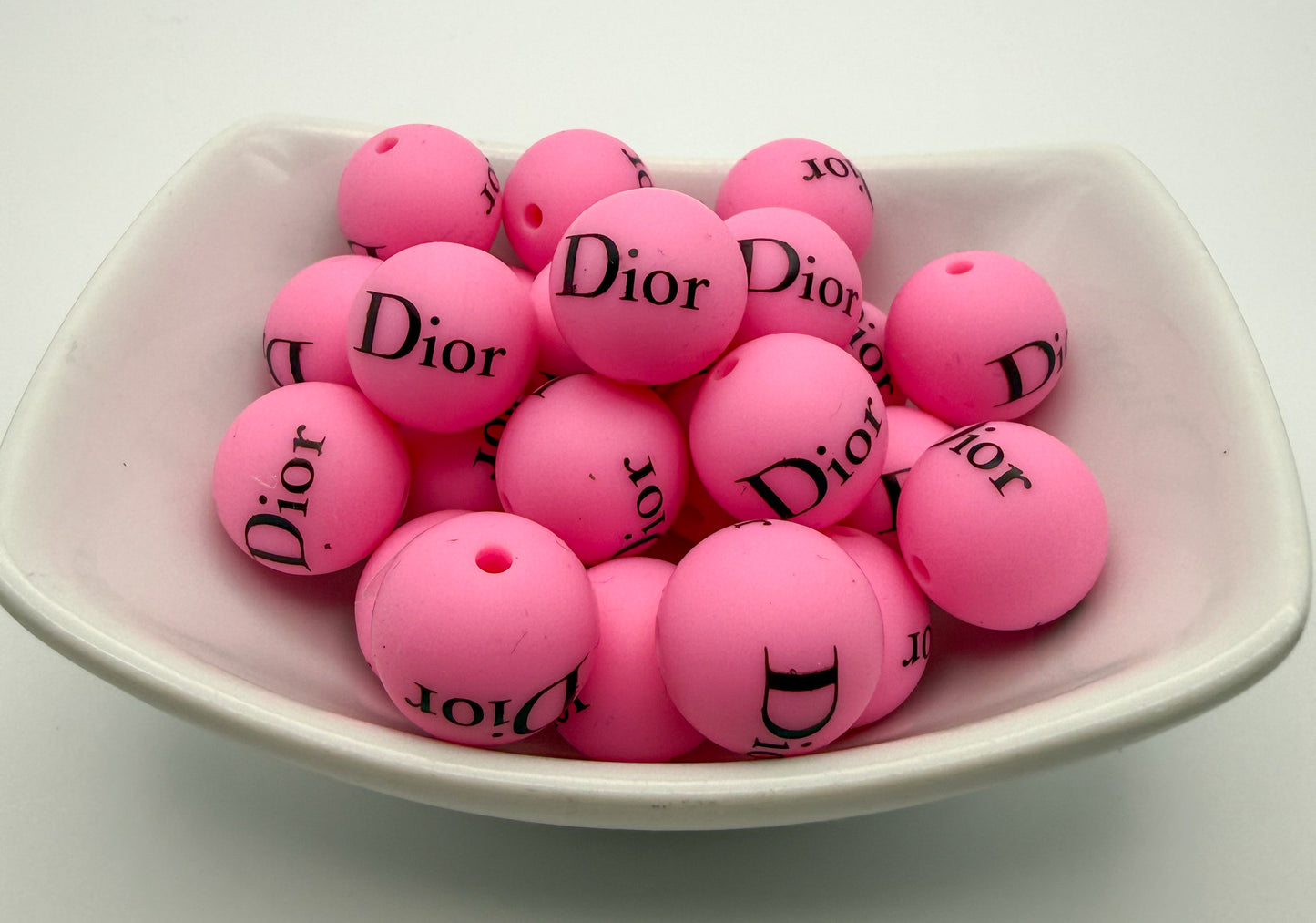 Dior Pink Silicone DIY Pen Focal Beads