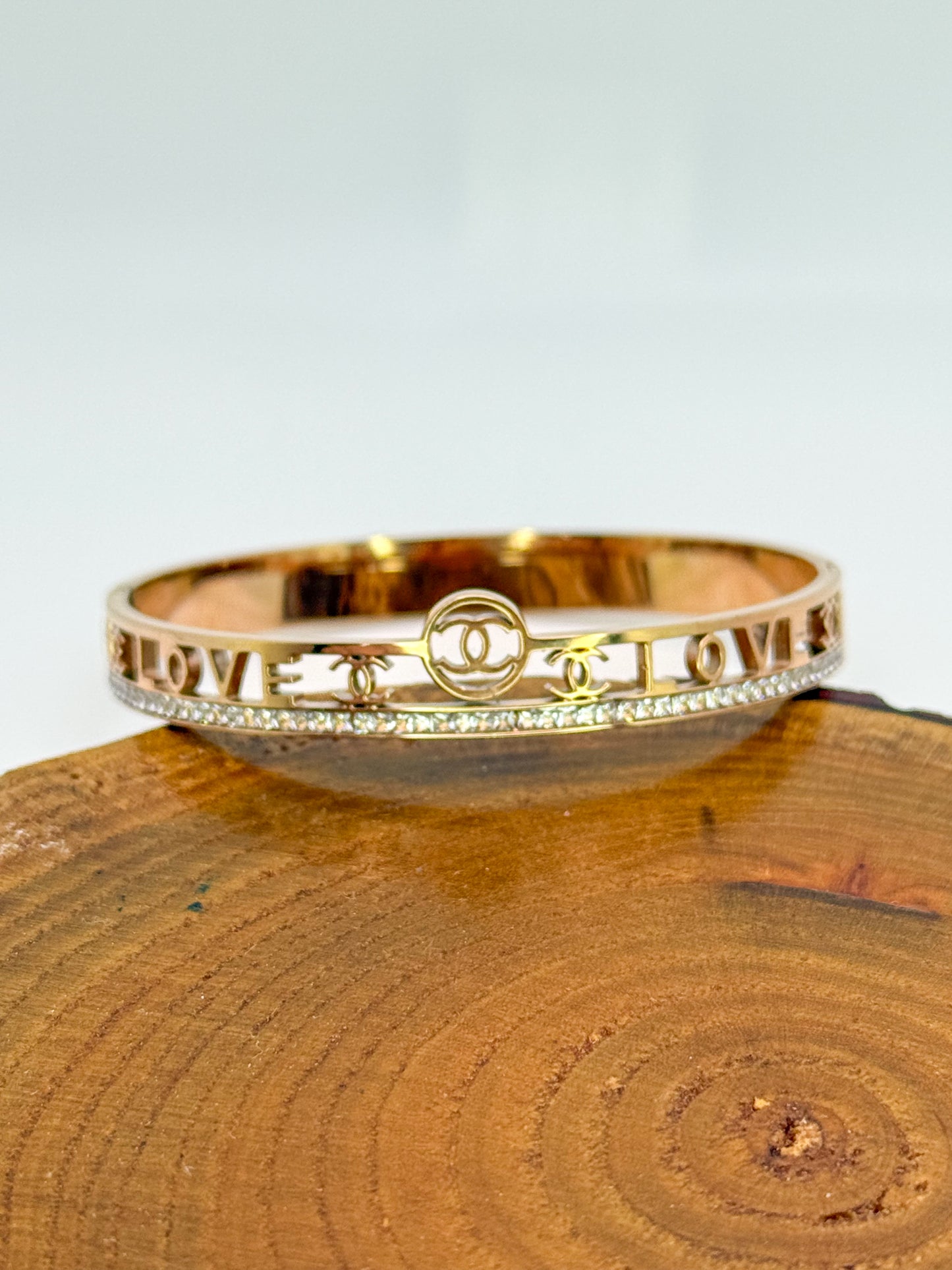 LOVE Chanel Designer Stainless Steel Bangle Bracelet