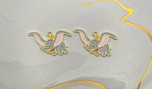 Dumbo The Flying Elephant DIY Gold Metal Charms