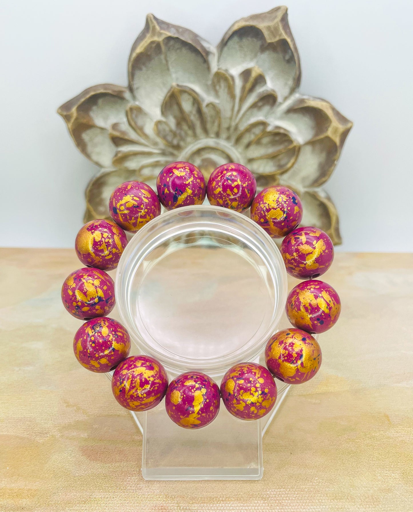 HandPainted Wooden Beaded Bracelet