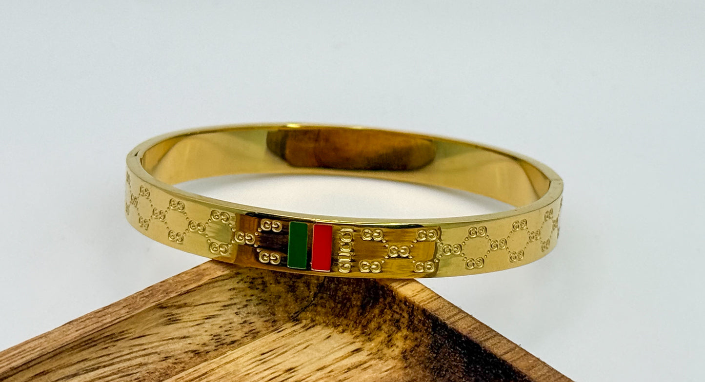 Gold Gucci Designer Bangle Bracelet