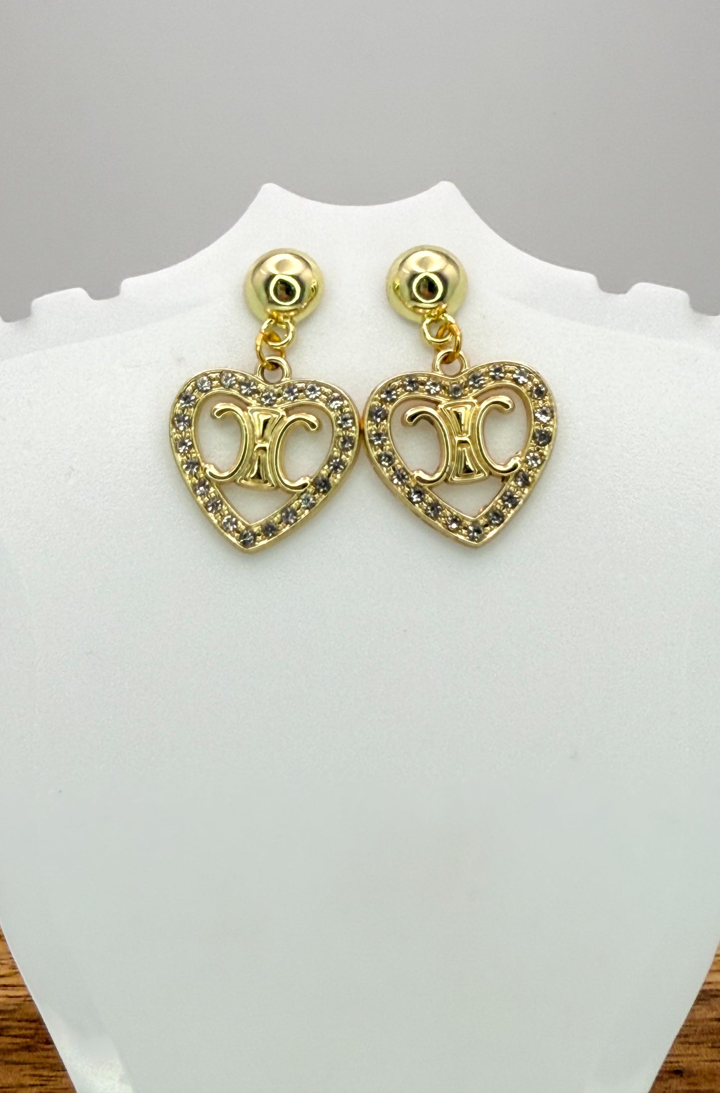 Designer Gold Stud Dangle Earrings
