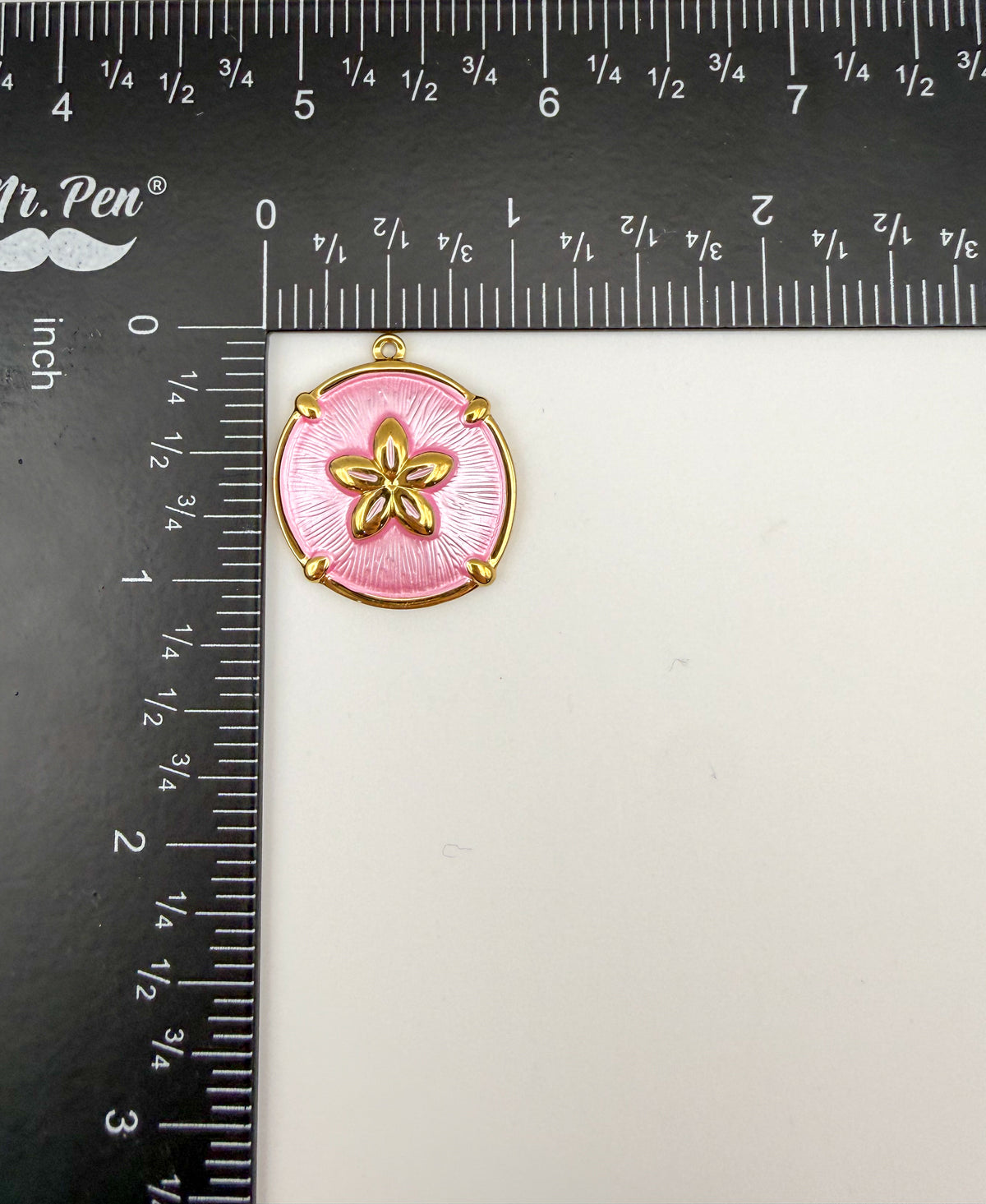 Gold Stainless Steel Colorful Enamel Sand Dollar Charm Pendant DIY