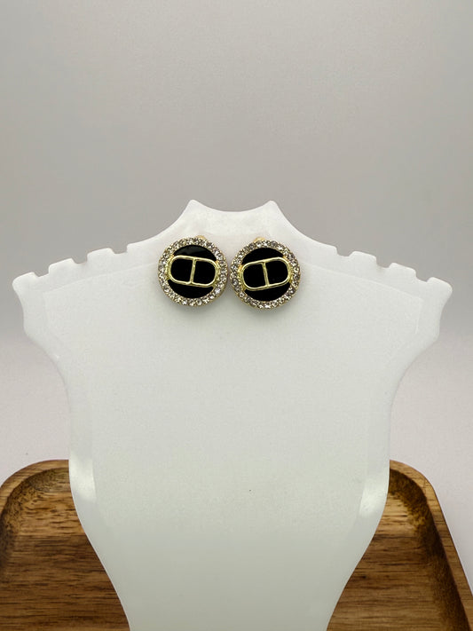 CD Dior Gold Stud Earrings