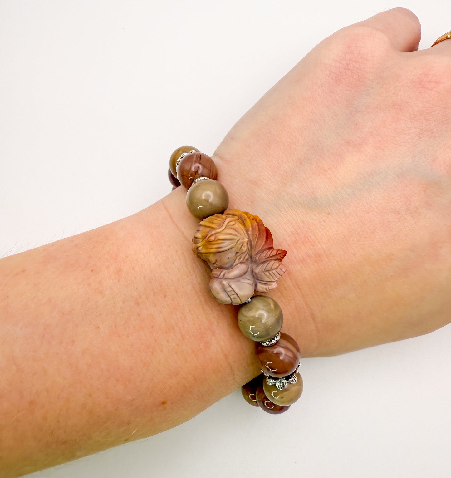 Natural Alashan Agate Sleeping Fairy Adjustable Stretch Bracelets- 3 Different Styles