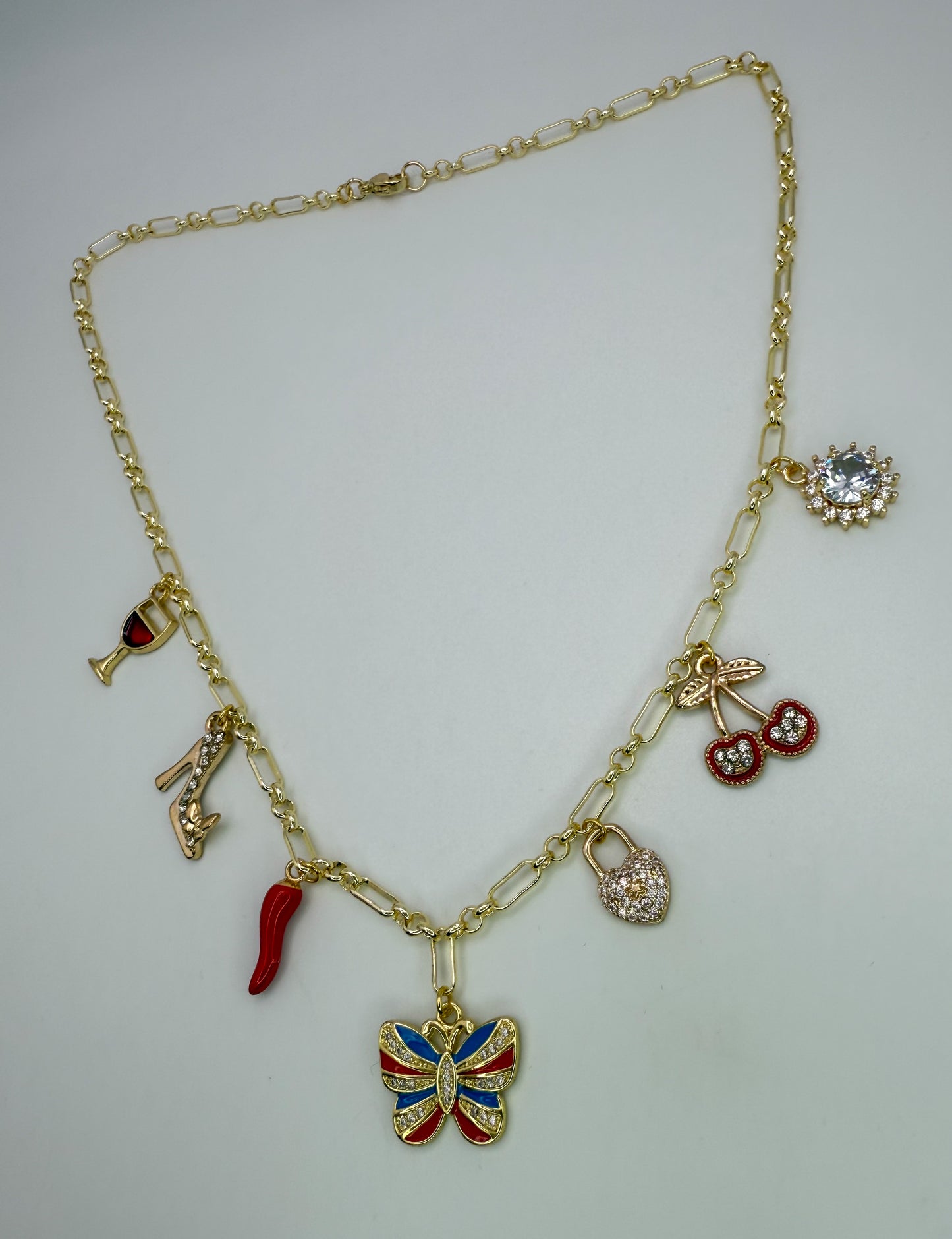 Sassy You Gold Charm Necklace