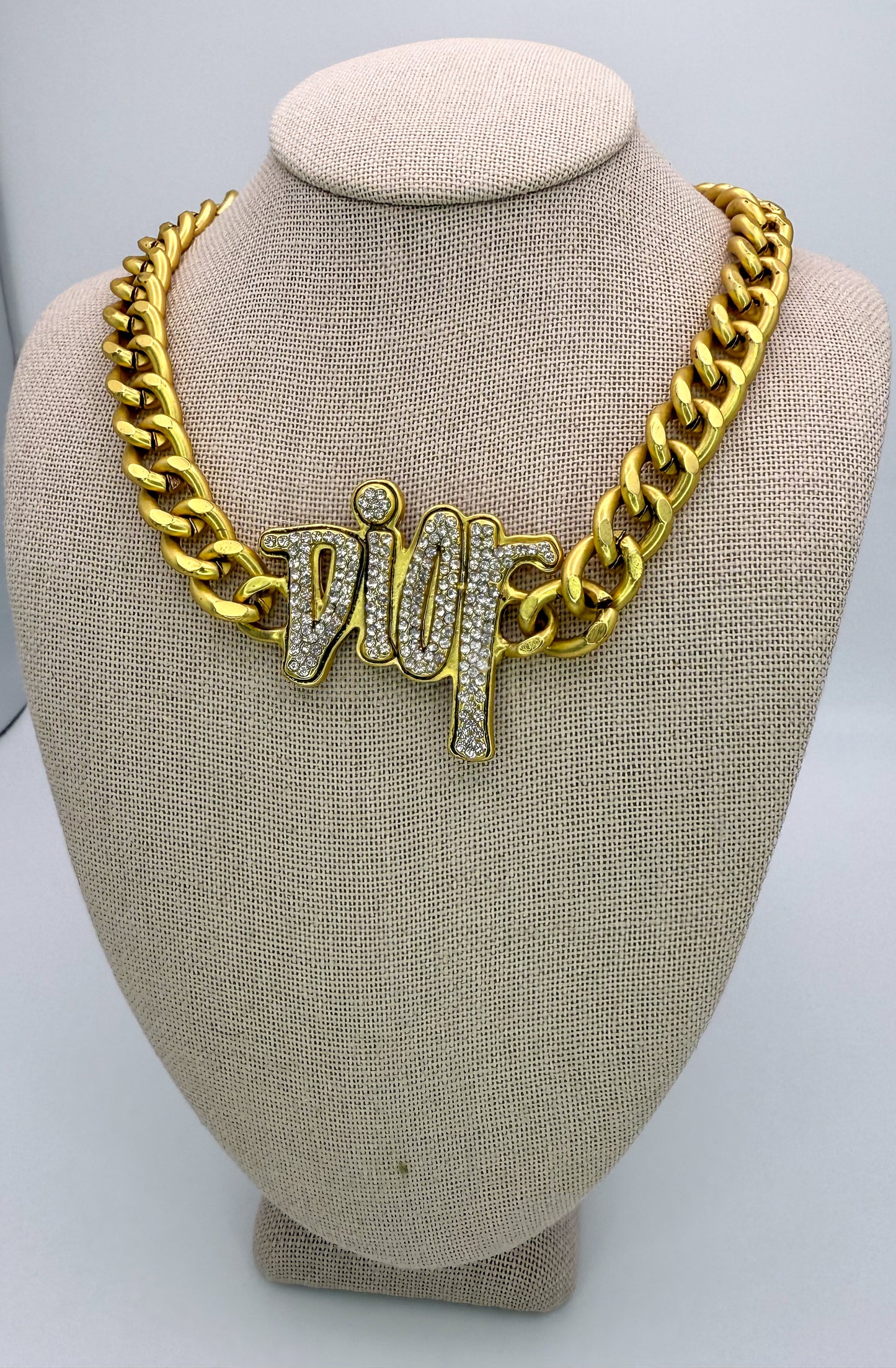 Gold DIOR Designer Pendant Cuban Necklaces