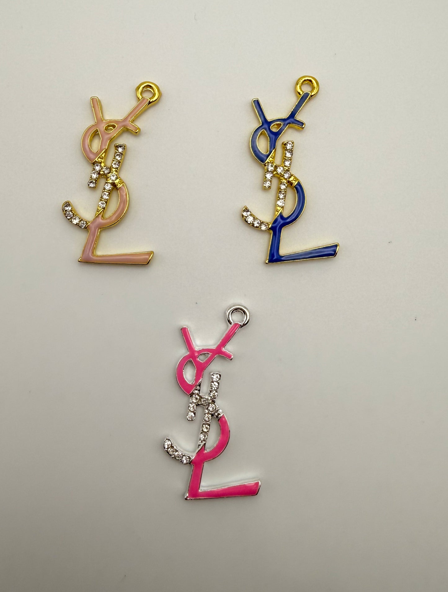 Big Size YSL Designer Colorful Enameled Metal Charm Pendants