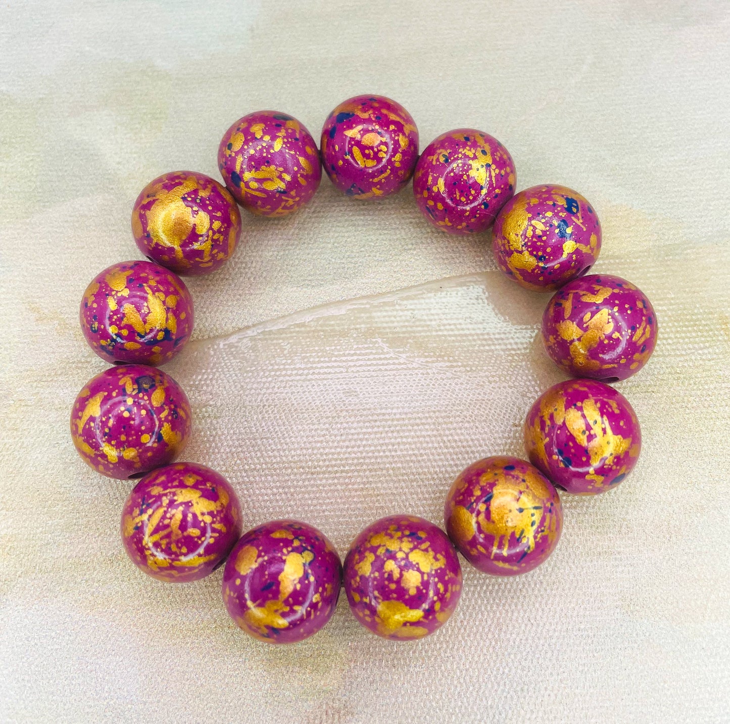 HandPainted Wooden Beaded Bracelet