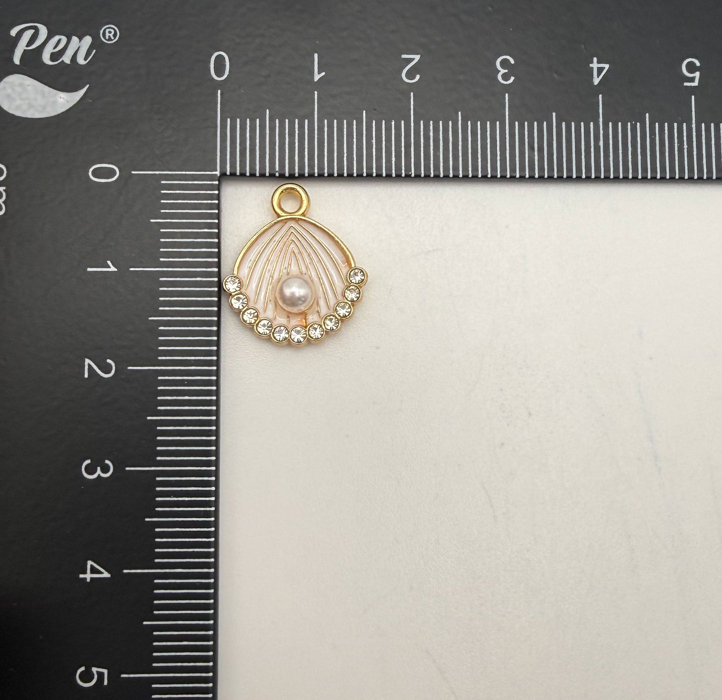 Gold Pink or White Shell DIY Charm Set