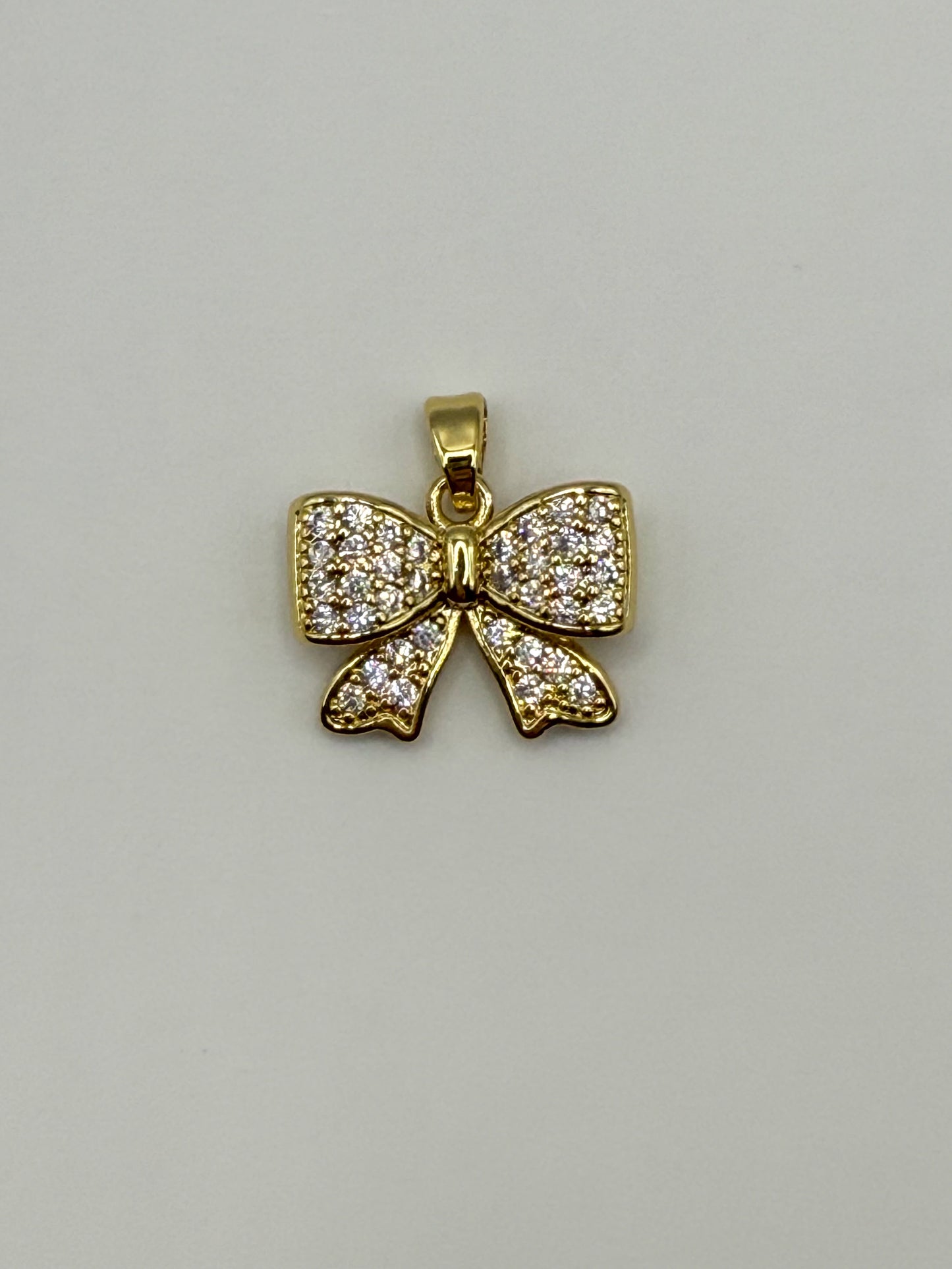 Sparkling Gold & Silver Bow Metal Charm Pendants