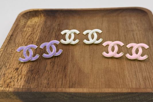 Small Size CC Designer Stud Earrings