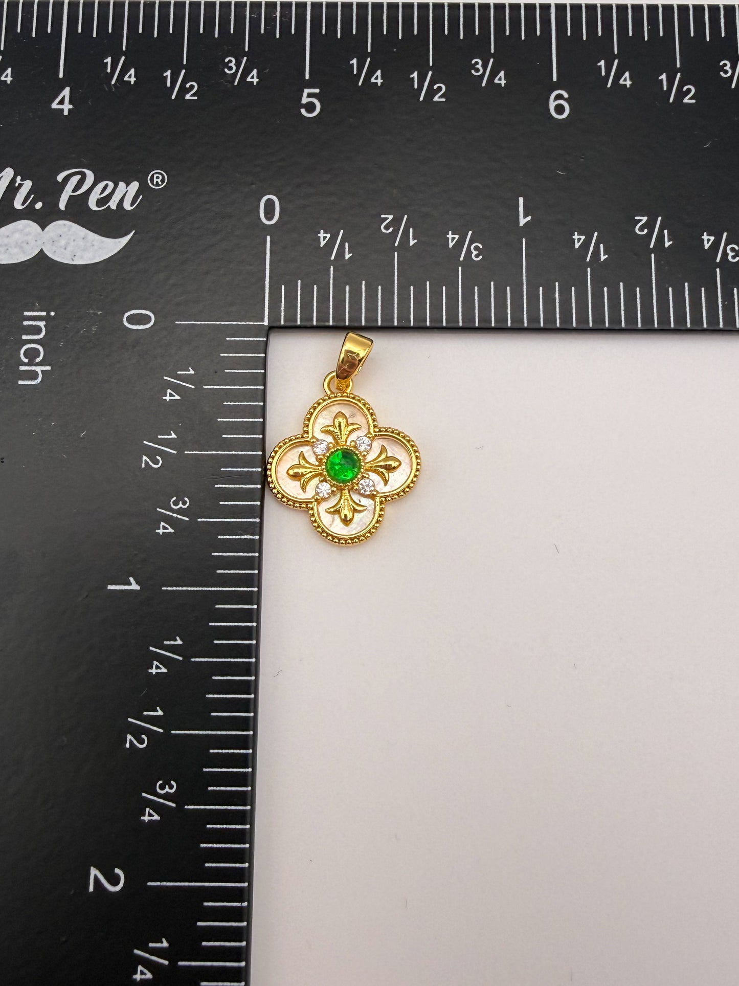 Gold Mother of Pearl Shell Clover Charms
