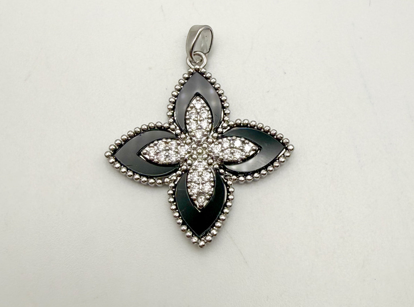 LV Inspired Clover Design Pendants with Natural Shell Inserts