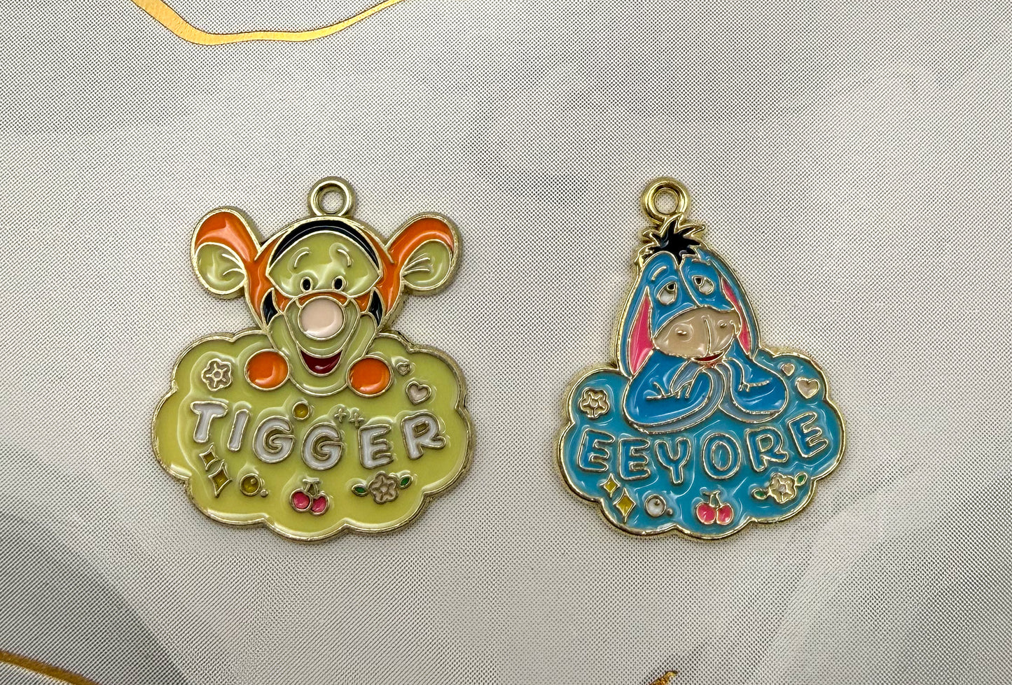 Winnie The Pooh’s Tigger & Eeryoe Gold Metal DIY Charms