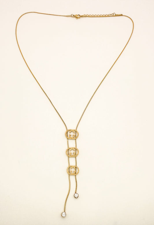 Long GG Designer Gold Necklace