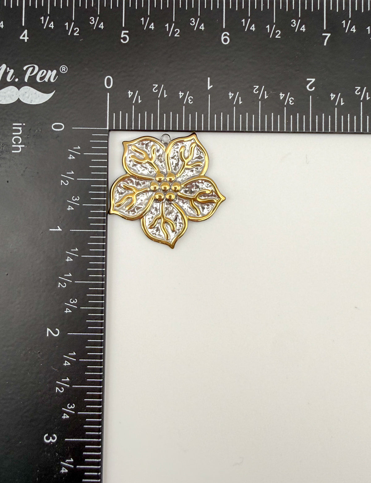 Mixed Metal Stainless Steel Tropical Flower Charm Pendant DIY