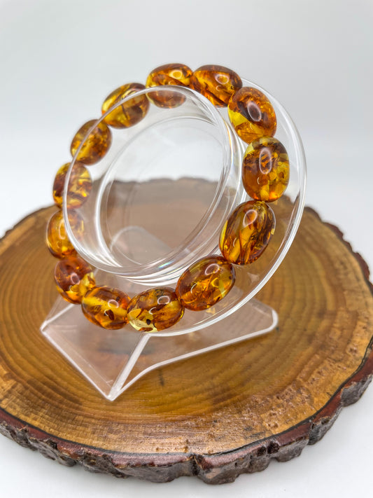 Natural Flower Amber Bracelets