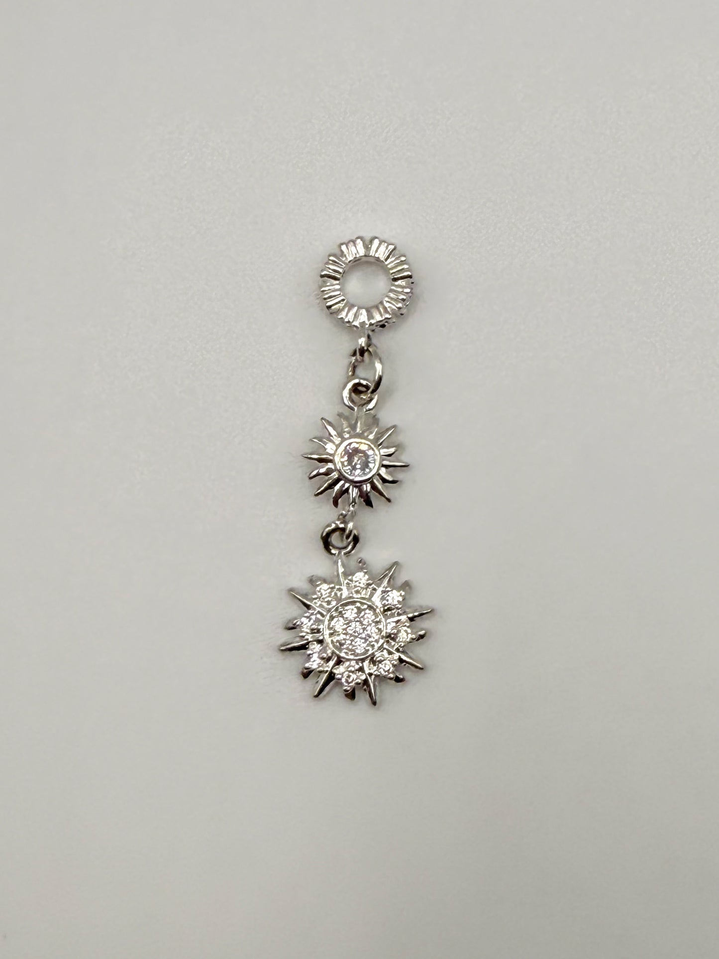 Double Sun Silver DIY Charm Pandora Style Pendant