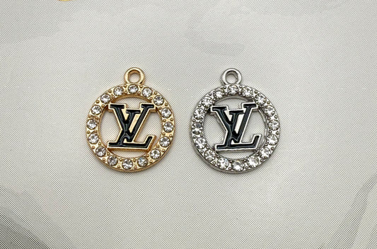 LV Round Metal DIY Charms